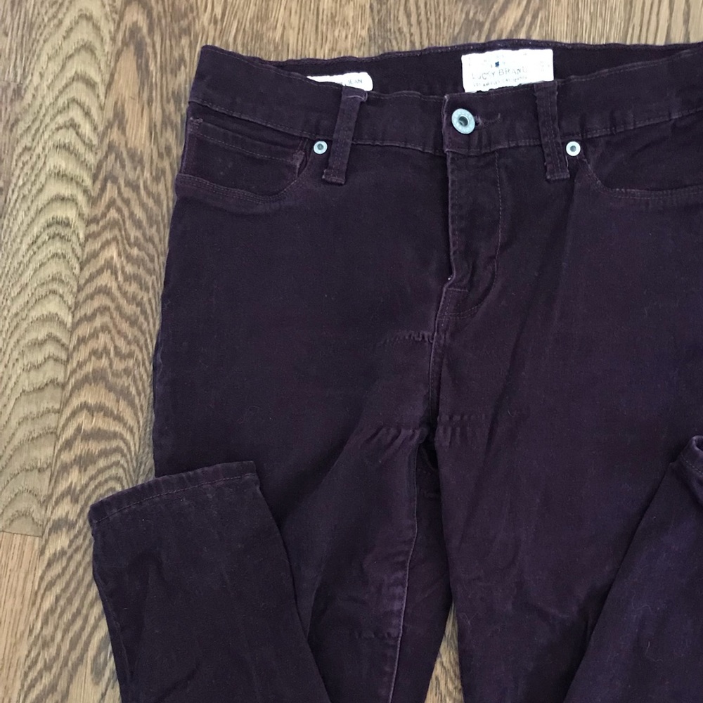 Lucky Brand Brooke Legging Jean. Purple velvet.